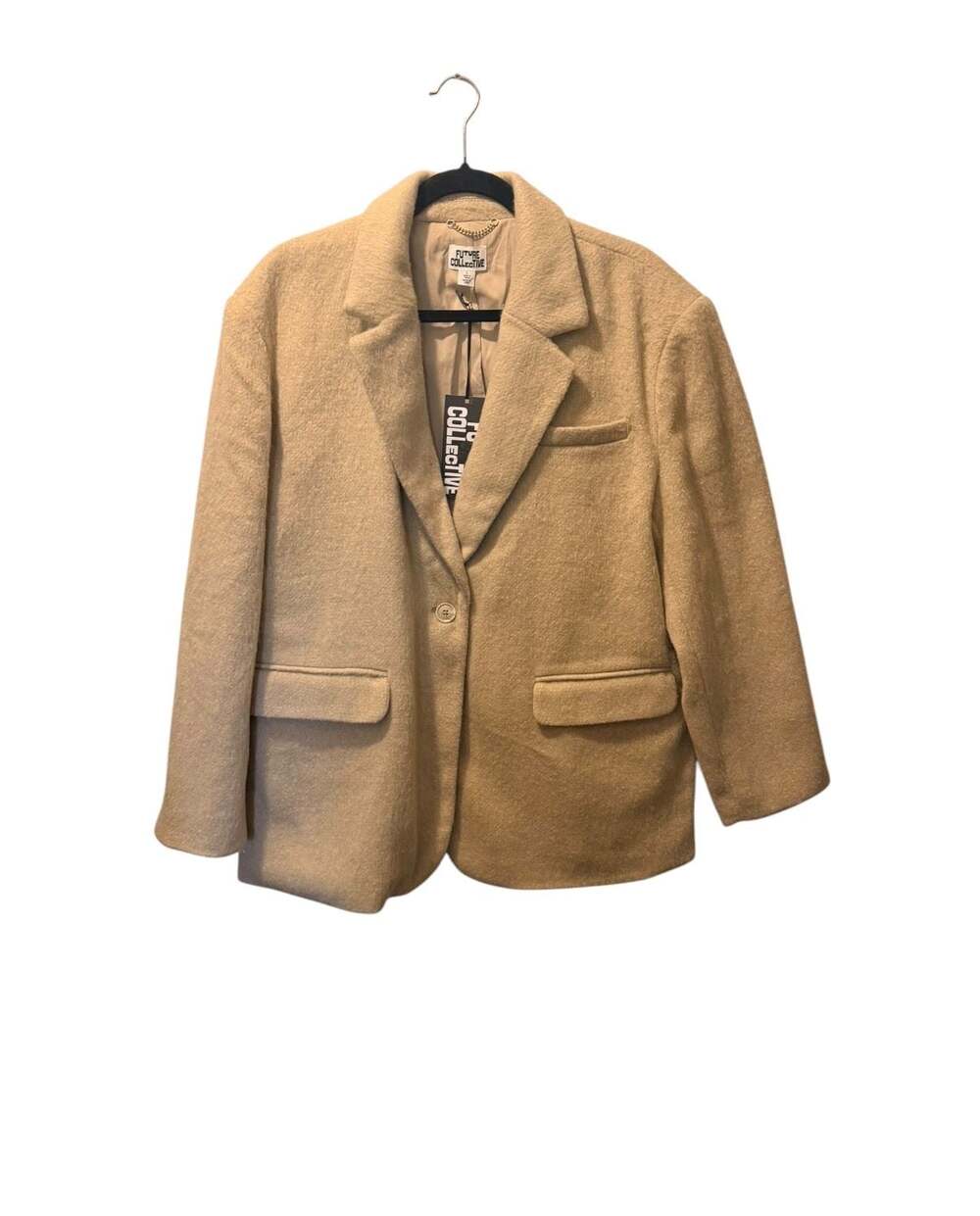 Future Collective Women's Relaxed Fuzzy Blazer - Wool Blend